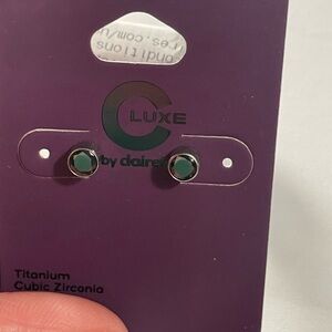 Titanium Black Cz Studs C Luxe NWT HYPOALLERGENIC